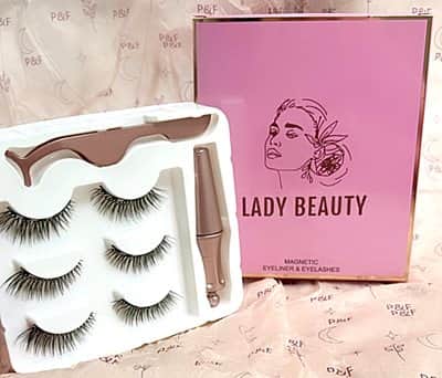 ערכת ריסים מגנטיים+איילינר מגנטי -מותג ליידי ביוטי